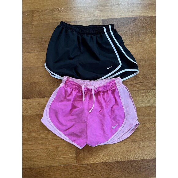 Nike Tempo Running Shorts Womens Small Black Pink Dri-FIT Athletic Lot of 2 - Picture 1 of 8